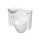 White 1050mm Vanity Unit With Wc Unit & Round Back To Wall Toilet