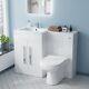 White 1100mm Left Hand Basin Vanity Cabinet And Wc Btw Toilet