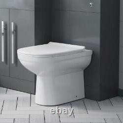 White 1100mm Left Hand Basin Vanity Cabinet and WC BTW Toilet