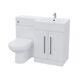 White 1100mm Right Hand Basin Vanity Cabinet With Btw Toilet