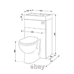 White 2 In 1 Bathroom Combination Basin Vanity Toilet WC Unit