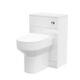 White 500mm Wc Unit & D Shape Rimless Back To Wall Toilet