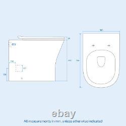 White 500mm WC Unit & Rimless Comfort Back To Wall Toilet