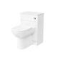 White 500mm Wc Unit & Rimless Comfort Height Back To Wall Toilet