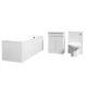 White 600mm Pvc 2 Doors Vanity Wc Unit Btw Toilet And Bath Set