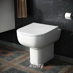 White Basin Sink Vanity Cabinet and Back To Wall Toilet WC Unit Suite Debra