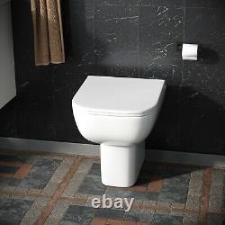 White Basin Sink Vanity Cabinet and Back To Wall Toilet WC Unit Suite Debra