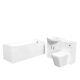 White Basin Vanity, Wc Unit, Square Back To Wall Toilet & 1700mm Bath