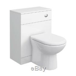 White Bathroom Furniture Back To Wall Pan Unit & Cistern Pack