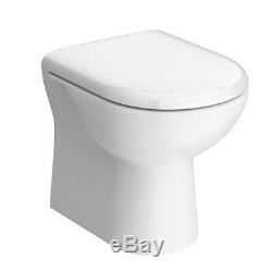 White Bathroom Furniture Back To Wall Pan Unit & Cistern Pack