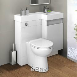 White Combi Wall Bathroom Vanity Unit with Basin + Back+Toilet+Tank 906R