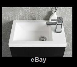 White Combination Vanity Unit Basin Sink Concealed Back to Wall Toilet Bathroom