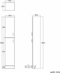 White Cupboard 4 2 Drawer Tallboy Vanity Unit Bathroom Furniture Cabinet