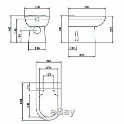 White Gloss Back To Wall 450mm Basin Vanity Unit & Toilet Suite