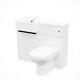 White Lh Freestanding Vanity Unit With Black Handles Wc Unit & Toilet