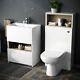 White Modern 610 Mm Vanity Cabinet And Wc Back To Wall Toilet Unit With Cisten