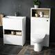 White Modern 610 Mm Vanity Cabinet And Wc Back To Wall Toilet Unit With Cisten