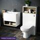 White Modern 610 Mm Wall Hung Vanity Cabinet And Wc Back To Wall Toilet Unit