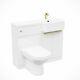 White Rh Basin Vanity Unit With Brushed Brass Handles Wc Unit Tap & Toilet