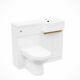 White Rh Basin Vanity Unit With Brushed Brass Handles Wc Unit & Toilet