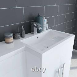 White RH Combi Bathroom Furniture Vanity Unit Suite+Basin Sink+Cordoba Toilet