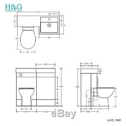 White Vanity Unit Bathroom Basin Sink&Toilet Back to Wall Storage Cabinet 906R 1