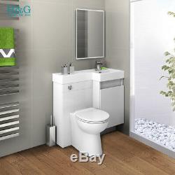 White Vanity Unit Bathroom Basin Sink&Toilet Back to Wall Storage Cabinet 906R M