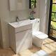 White Vanity Unit With Back To Wall Toilet Left Hand Florence