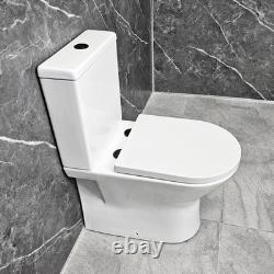 White Vanity Unit with Black Handles 550mm Closed Back Toilet Bathroom Suite