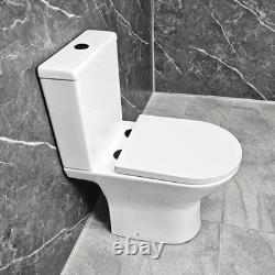 White Vanity Unit with Black Handles 550mm Open Back Toilet Bathroom Suite