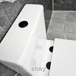 White Vanity Unit with Black Handles 550mm Open Back Toilet Bathroom Suite