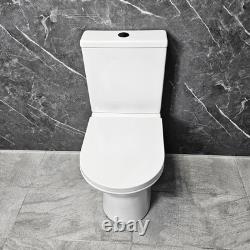 White Vanity Unit with Black Handles 550mm Open Back Toilet Bathroom Suite