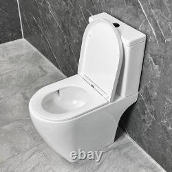 White Vanity Unit with Black Handles 750mm Open Back Tornado Toilet Suite