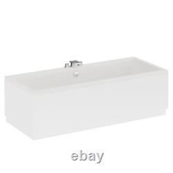 Wholesale Domestic Brompton White 600mm Vanity with Black Low Button Back to Wal