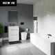 Wholesale Domestic Camden White 600mm Vanity With Black High Button Back To Wall