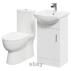 Wholesale Domestic Lima Gloss White 450mm 1 Door Vanity Unit and Closed Back Toi