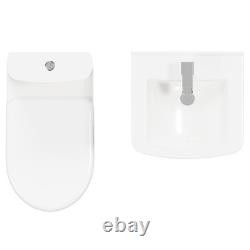 Wholesale Domestic Lima Gloss White 450mm 1 Door Vanity Unit and Closed Back Toi