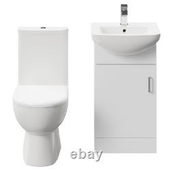 Wholesale Domestic Lima Gloss White 450mm 1 Door Vanity Unit and Open Back Toile