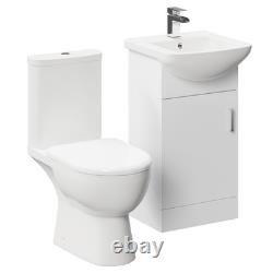 Wholesale Domestic Lima Gloss White 450mm 1 Door Vanity Unit and Open Back Toile