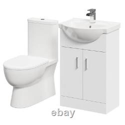 Wholesale Domestic Lima Gloss White 550mm 2 Door Vanity Unit and Closed Back Toi