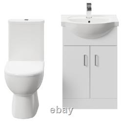 Wholesale Domestic Lima Gloss White 550mm 2 Door Vanity Unit and Open Back Toile