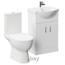 Wholesale Domestic Lima Gloss White 550mm 2 Door Vanity Unit and Open Back Toile