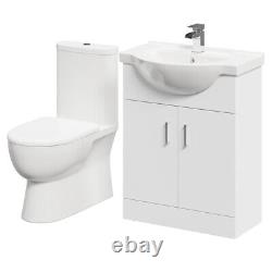 Wholesale Domestic Lima Gloss White 650mm 2 Door Vanity Unit and Closed Back Toi