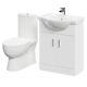 Wholesale Domestic Lima Gloss White 650mm 2 Door Vanity Unit And Closed Back Toi
