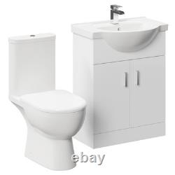 Wholesale Domestic Lima Gloss White 650mm 2 Door Vanity Unit and Open Back Toile