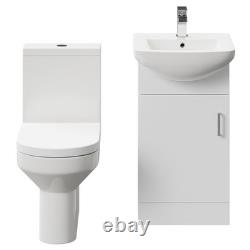 Wholesale Domestic Neiva Gloss White 450mm 1 Door Vanity Unit and Open Back Toil