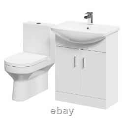 Wholesale Domestic Neiva Gloss White 650mm 2 Door Vanity Unit and Closed Back To