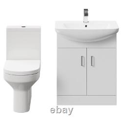 Wholesale Domestic Neiva Gloss White 650mm 2 Door Vanity Unit and Closed Back To