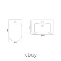 Wholesale Domestic Neiva Gloss White 650mm 2 Door Vanity Unit and Closed Back To