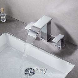 Widespread Bathroom Sink Faucet 3 Holes Two Handles 8 Inch Lavatory Vanity Sink